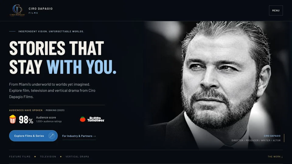 Homepage preview of Ciro Dapagio Films