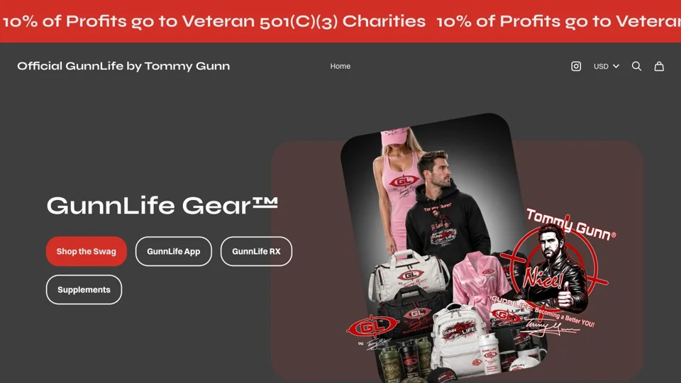 Homepage preview of GunnLife Gear