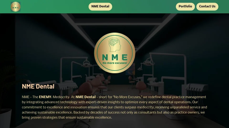 Homepage preview of NME Dental