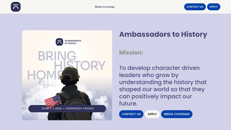 Homepage preview of Ambassadors to History / NLPJr