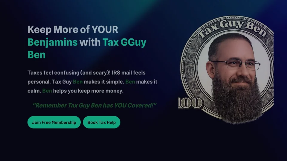 Homepage preview of Tax Guy Ben — Services Hub