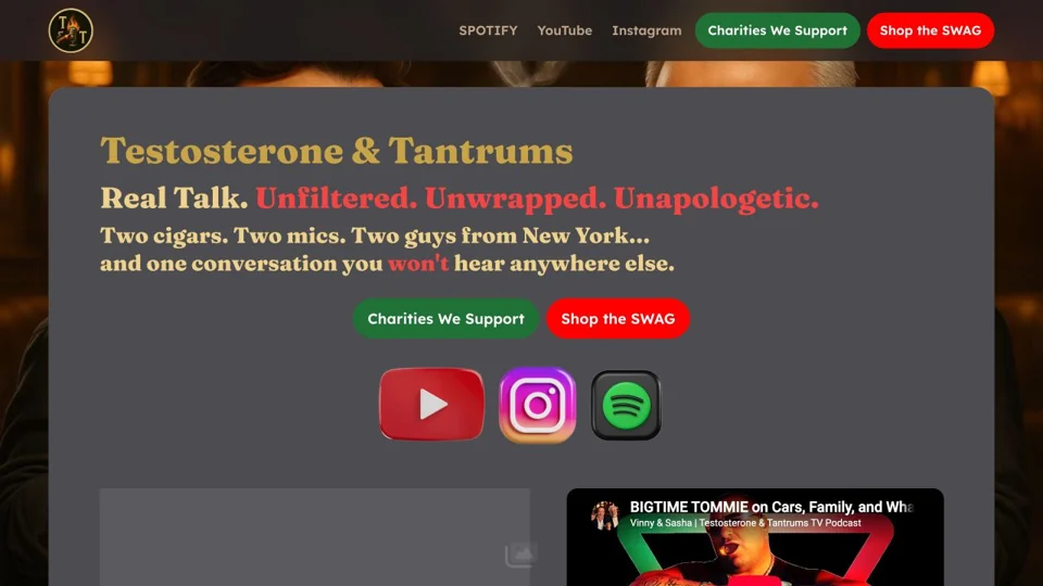 Homepage preview of Testosterone & Tantrums