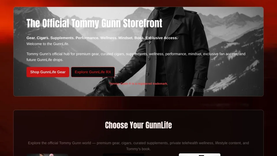 Homepage preview of Tommy Gunn Storefront
