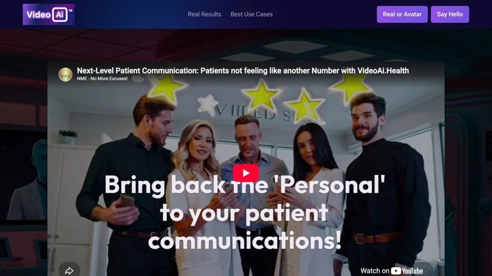 Homepage preview of VideoAi Health
